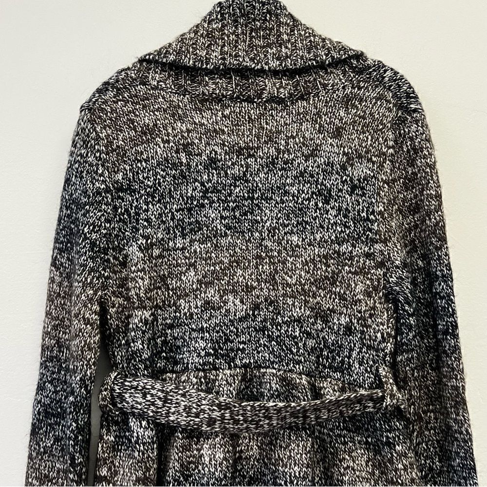 525 America Wool Blend Marled Knit Ombré Fit & Flare Peplum Wrap Cardigan, Med - Picture 9 of 15
